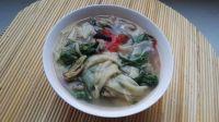 酸汤煎茄子彩色手擀面片儿的做法步骤18